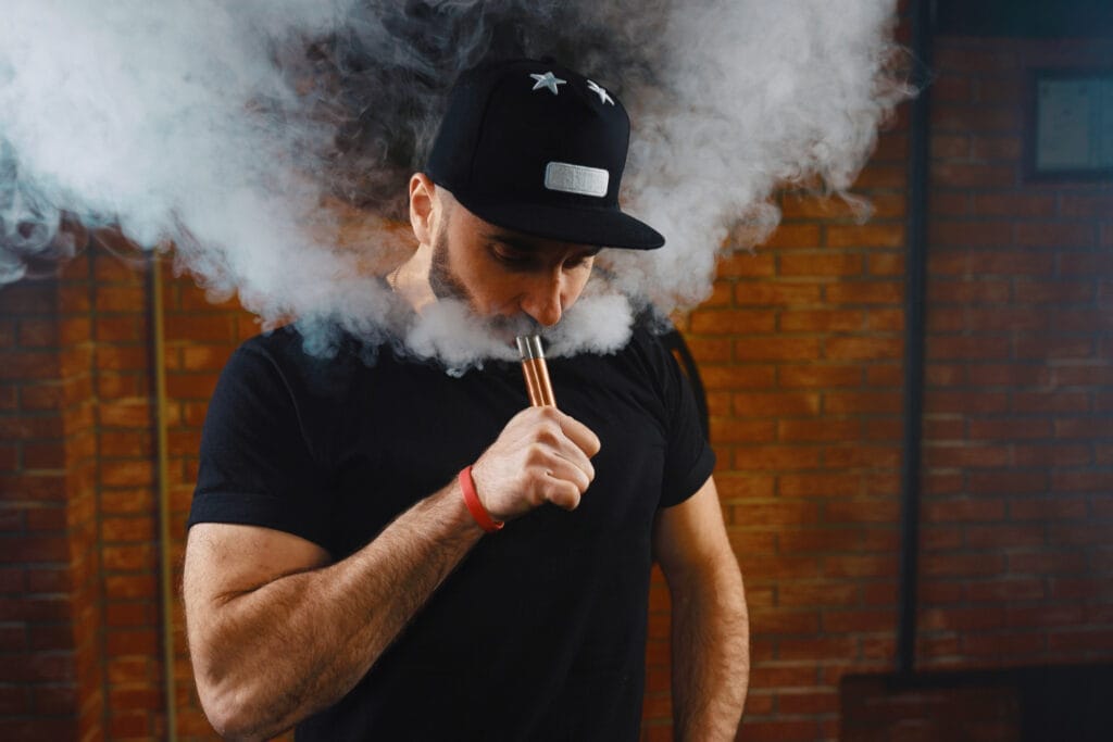 man vaping